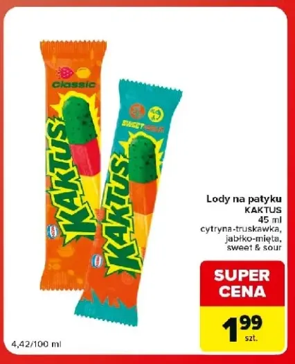 Lody na patyku Kaktus jabłko-mięta +2 warianty