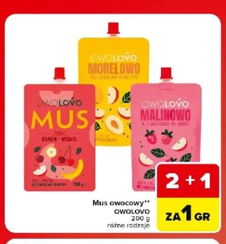Mus owocowy morelowy Owolovo +2 warianty