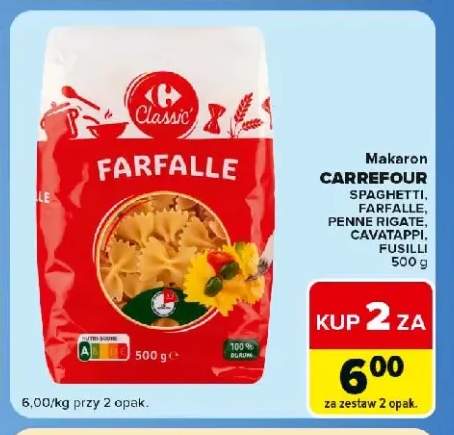 Makaron Fusilli Carrefour Classic 2-pak +4 warianty