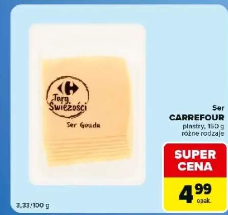 Ser Gouda plastry Carrefour Targ Świeżości
