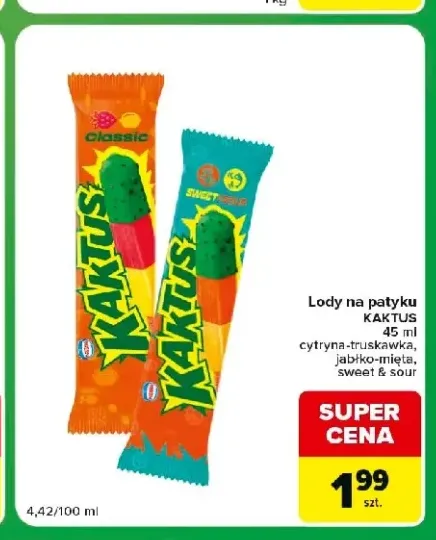 Lody na patyku Kaktus