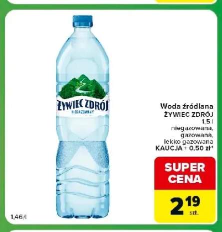 Woda źródlana lekko gazowana Żywiec Zdrój +2 warianty