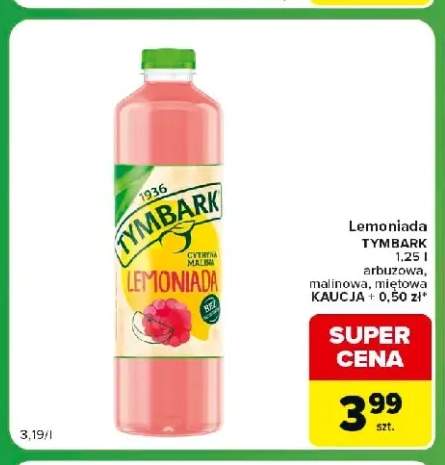 Lemoniada cytryna malina Tymbark +3 warianty