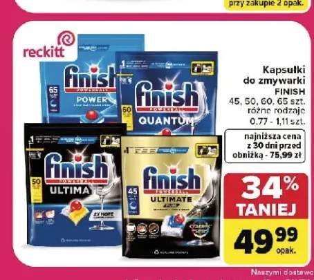 Kapsułki do zmywarki Finish Ultimate Plus +3 warianty