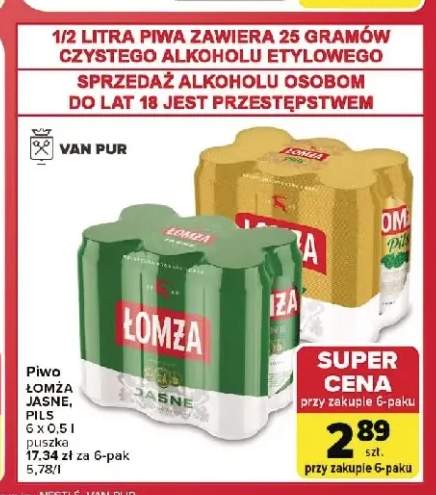 Piwo Łomża Pils 6-pak +1 wariant