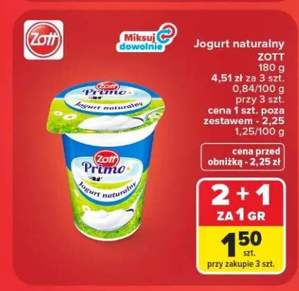 Jogurt naturalny Zott Primo