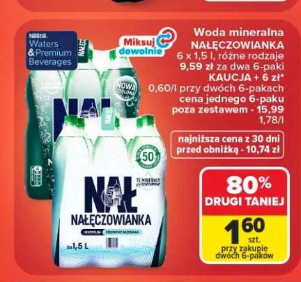 Woda mineralna Nałęczowianka niegazowana +2 warianty