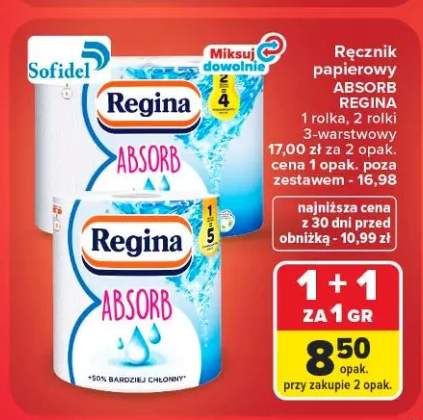 Ręcznik papierowy Regina Absorb 1 rolka +1 wariant