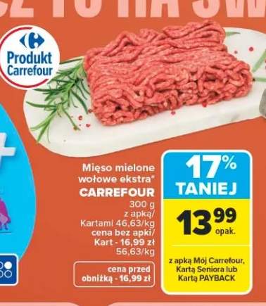 Mięso mielone wołowe ekstra Carrefour