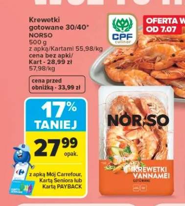 Krewetki gotowane 30/40 NORSO
