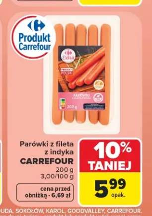 Parówki z fileta z indyka Carrefour