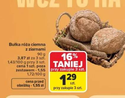 Bułka róża ciemna z ziarnami