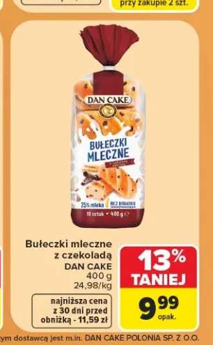 Bułeczki mleczne z czekoladą Dan Cake