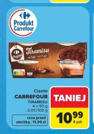 Ciasto Carrefour Tiramisu 4-pak 90 g