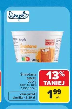 Śmietana Simpl 18%