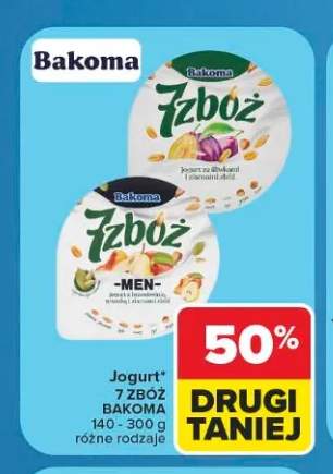 Jogurt Bakoma 7 Zbóż ze śliwkami i ziarnami zbóż +1 wariant