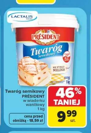 Twaróg sernikowy Président w wiaderku waniliowy