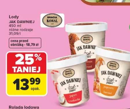 Lody Popcorn Karmel Bracia Koral Jak Dawniej +1 wariant