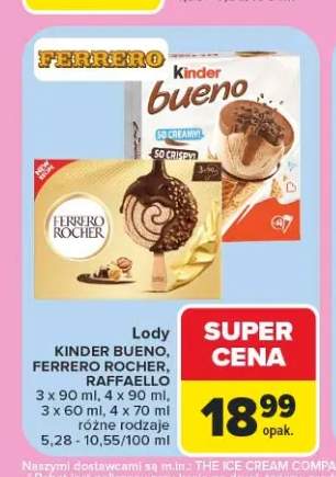 Lody Kinder Bueno +2 warianty