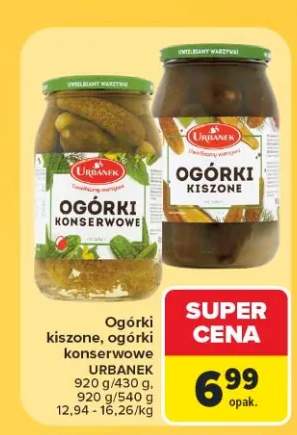 Ogórki kiszone Urbanek +1 wariant