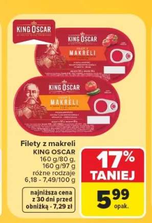 Filety z makreli w sosie pomidorowym King Oscar +1 wariant
