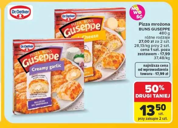 Pizza mrożona Buns Guseppe Cheese +1 wariant