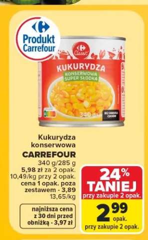 Kukurydza konserwowa Carrefour Classic