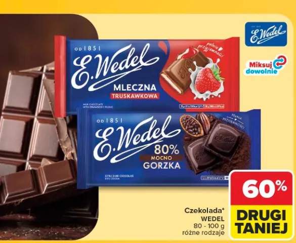 Czekolada mleczna truskawkowa E.Wedel +1 wariant