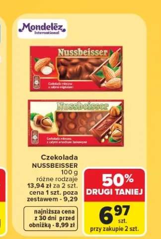 Czekolada mleczna z całymi migdałami Nussbeisser +1 wariant