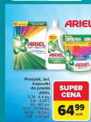Proszek do prania Ariel Fast Dissolving Alpine +2 warianty