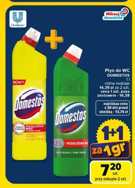 Płyn do WC Domestos Extended Power Pine Fresh +1 wariant