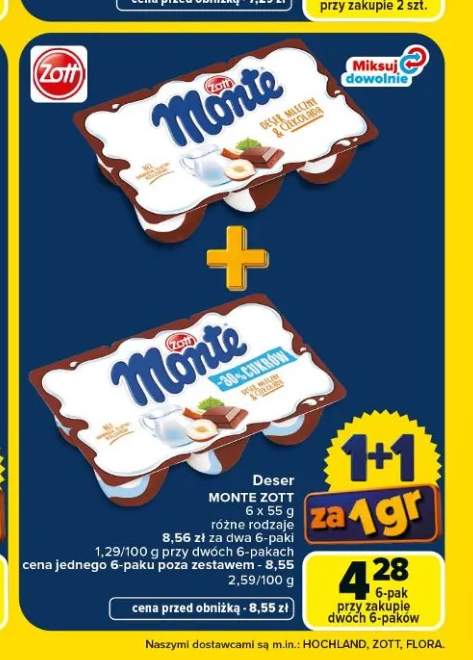 Deser Monte Zott -30% Cukru +1 wariant