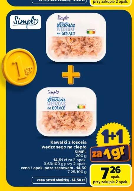 Kawałki z łososia wędzonego na ciepło Simpl