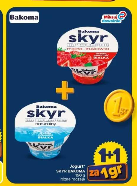 Jogurt typu islandzkiego Skyr naturalny Bakoma +1 wariant