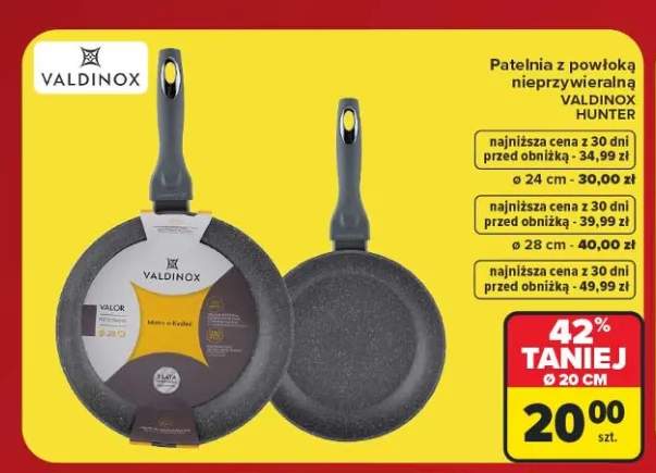 Patelnia z powłoką nieprzywieralną Valdinox Hunter ø 24 cm +2 warianty
