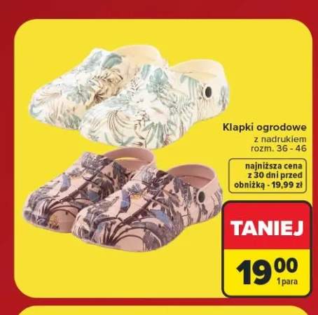Klapki ogrodowe z nadrukiem