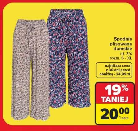 Spodnie plisowane damskie dł. 3/4