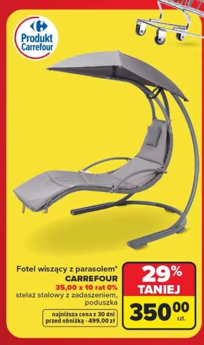 Fotel wiszący z parasolem Carrefour