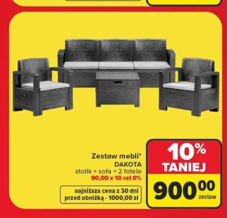 Zestaw mebli Dakota stolik + sofa + 2 fotele