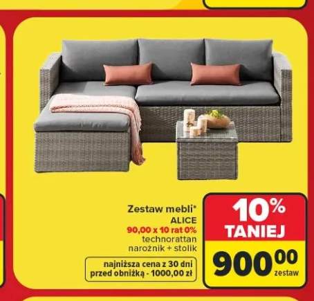 Zestaw mebli Alice narożnik + stolik