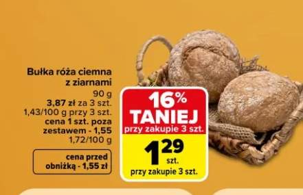 Bułka róża ciemna z ziarnami