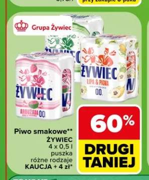 Piwo bezalkoholowe Żywiec Arbużaj 4-pak +1 wariant