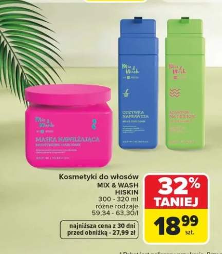 Maska do włosów Hiskin Mix & Wash +2 warianty