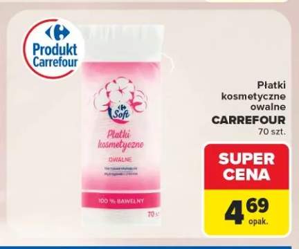Płatki kosmetyczne owalne Carrefour Soft