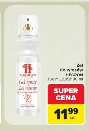 Żel do włosów Hegron Gel Spray Żel mocny