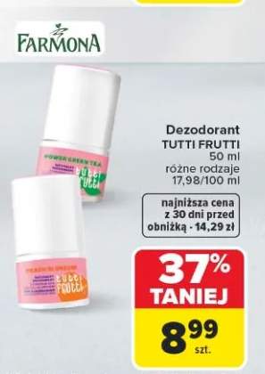 Dezodorant Tutti Frutti Power Green Tea +1 wariant