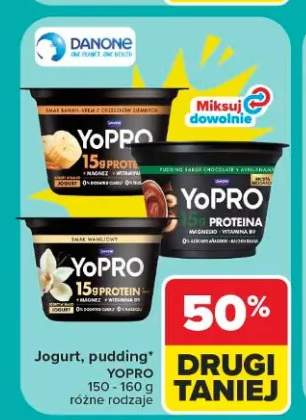 Jogurt Danone YoPro smak banan-krem z orzeszków ziemnych +2 warianty
