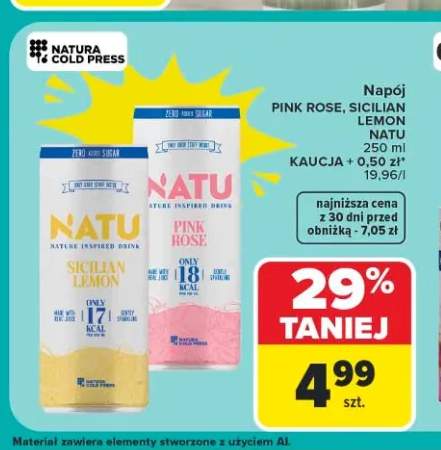 Napój Natu Pink Rose +1 wariant