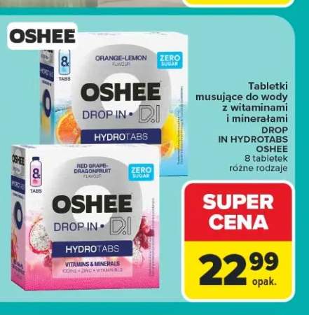 Tabletki musujące Oshee Drop In Hydrotabs Orange-Lemon +1 wariant