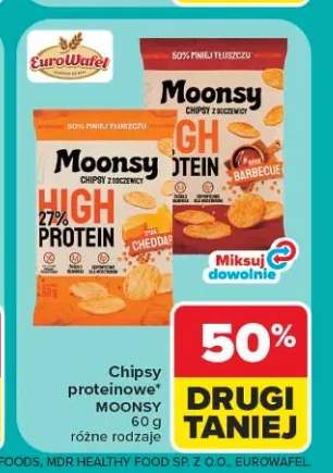 Chipsy proteinowe z soczewicy Moonsy Cheddar +1 wariant